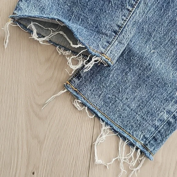 Anthropologie Pilcro The Vintage Straight Distressed Denim High Rise Jeans Sz 25 - Picture 5 of 16